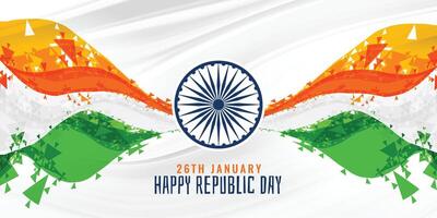 happy republic day indian abstract flag banner background vector