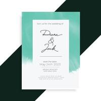 watercolor elegant wedding invitation card template vector