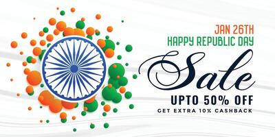 happy republic day india sale banner design vector