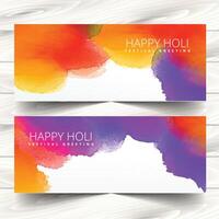 colorful ink banners of holi festival vector