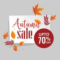 autumn sale background with leaves vector