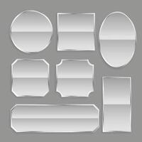 white glossy metal frame buttons with reflection vector