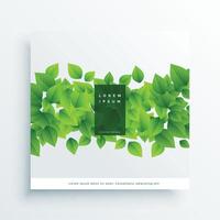 green leaves card cover background vector