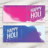 happy holi festival banners design vector
