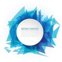 blue abstract triangle background frame vector