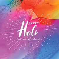 abstract happy holi poster design with colorful background vector