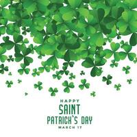 falling clover leaves saint patricks day background vector