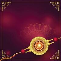 golden rakhi design with text space vector