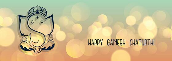 lovely lord ganesha design banner for ganesh chaturthi vector