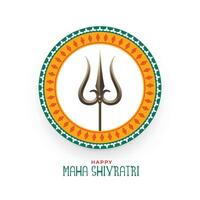 hindu maha shivratri festival background with trishul symbol vector