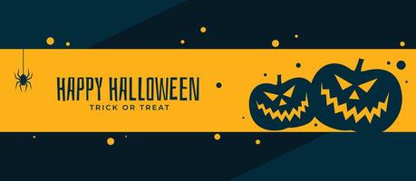 happy halloween scary pumpkin banner design vector