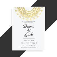 mandala style vintage wedding template vector