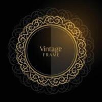 luxury vintage circular frame background vector