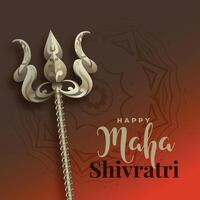 maha shivratri background with trishul weapon vector