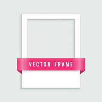 empty white picture frame with ribbon vector