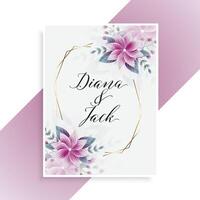 wedding card design with floral decoration vector