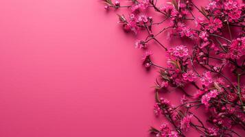 Top-Down Perspective on Plain Dark Pink Background photo