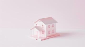 Kawaii House Icon Captured in Minimalist Style from Above photo