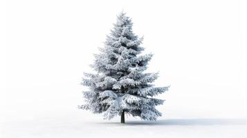 tranquilo pino árbol en Nevado paisaje foto