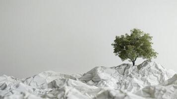 Tree Sprouting from Craft Paper photo