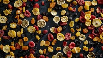 Scattered Fruit Cereal Display photo