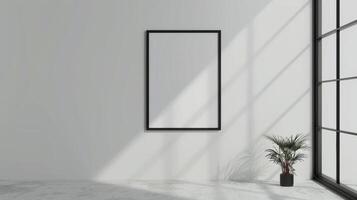 Minimalist Black Bezel Frame Mockup photo