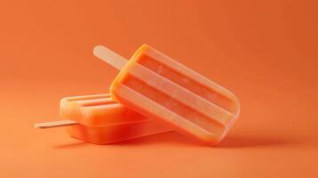 vibrante naranja crema Paletas de hielo apilar foto