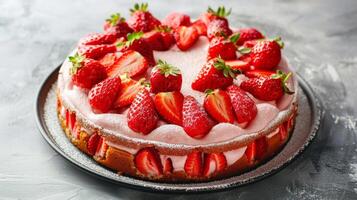 Tempting Strawberry Cake Display photo