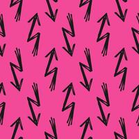 Bold hand-drawn black arrows. Sketch with grunge texture. Scribble seamless pattern. vector