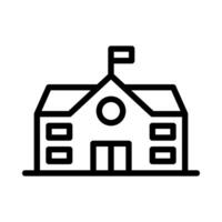 school icon or logo illustration outline black style vector