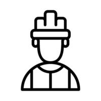 worker icon or logo illustration outline black style vector