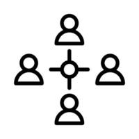 teamwork icon or logo illustration outline black style vector