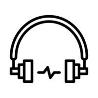 headphones icon or logo illustration outline black style vector