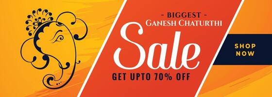 stylish ganesh chaturthi festival sale banner design vector