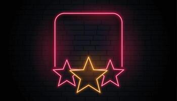 empty neon star frame with text space vector