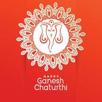 creativo contento ganesh chaturthi festival saludo antecedentes vector