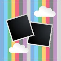 photo frame in kids scapbook memorty book vector