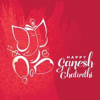 lord ganesha design for ganesh chaturthi mahotsav festival vector