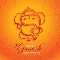 hindu lord ganesha happy ganesh chaturthi festival greeting vector