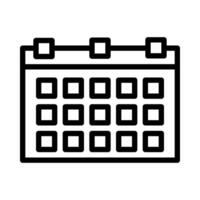 calendario icono o logo ilustración contorno negro estilo vector