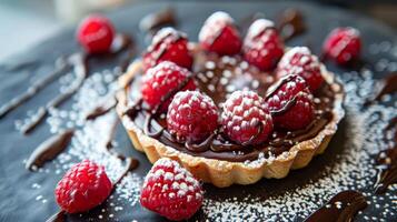 Chocolate Raspberry Tart Description photo