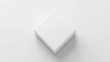 Sleek White Box Mockup in Top View photo