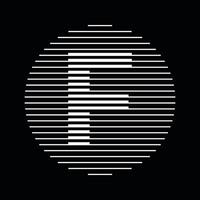 F Alphabet Letter Logo Round Circle Line Abstract Optical Illusion Stripe Halftone Symbol Icon vector