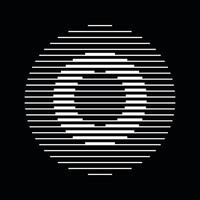O Alphabet Letter Logo Round Circle Line Abstract Optical Illusion Stripe Halftone Symbol Icon vector