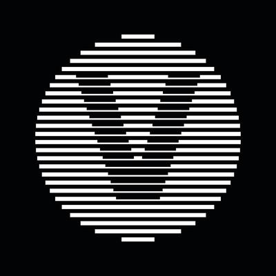 V Alphabet Letter Logo Round Circle Line Abstract Optical Illusion Stripe Halftone Symbol Icon