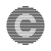 C Alphabet Letter Logo Round Circle Line Abstract Optical Illusion Stripe Halftone Symbol Icon vector