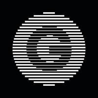 G Alphabet Letter Logo Round Circle Line Abstract Optical Illusion Stripe Halftone Symbol Icon vector