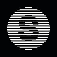 S Alphabet Letter Logo Round Circle Line Abstract Optical Illusion Stripe Halftone Symbol Icon vector