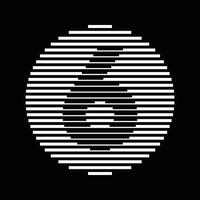 Six Number Round Line Abstract Optical Illusion Stripe Halftone Symbol Icon vector