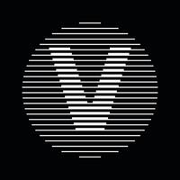 V Alphabet Letter Logo Round Circle Line Abstract Optical Illusion Stripe Halftone Symbol Icon vector